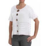 PBJ Blues Colette Cardigan Sweater - Ramie-Cotton, Short Sleeve (For Women)