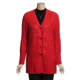 PBJ Sport Cardigan Sweater - Cable Texture Knit, V-Neck (For Women)