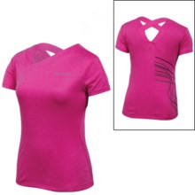 Pearl Izumi Aurora T-Shirt - V-Neck, Short Sleeve (For Women) in Pink Punch/Black - Closeouts
