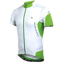 Pearl Izumi Elite Jersey - UPF 50+, Full Zip, Short Sleeve (For Men) in White/Green Flash - Closeouts