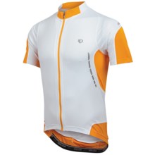 Pearl Izumi Elite Jersey - UPF 50+, Full Zip, Short Sleeve (For Men) in White/Safety Orange - Closeouts