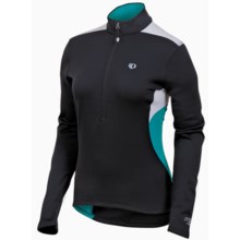Pearl Izumi Superstar Thermal Fleece Jersey - Zip Neck, Long Sleeve (For Women) in Black/Peacock - Closeouts