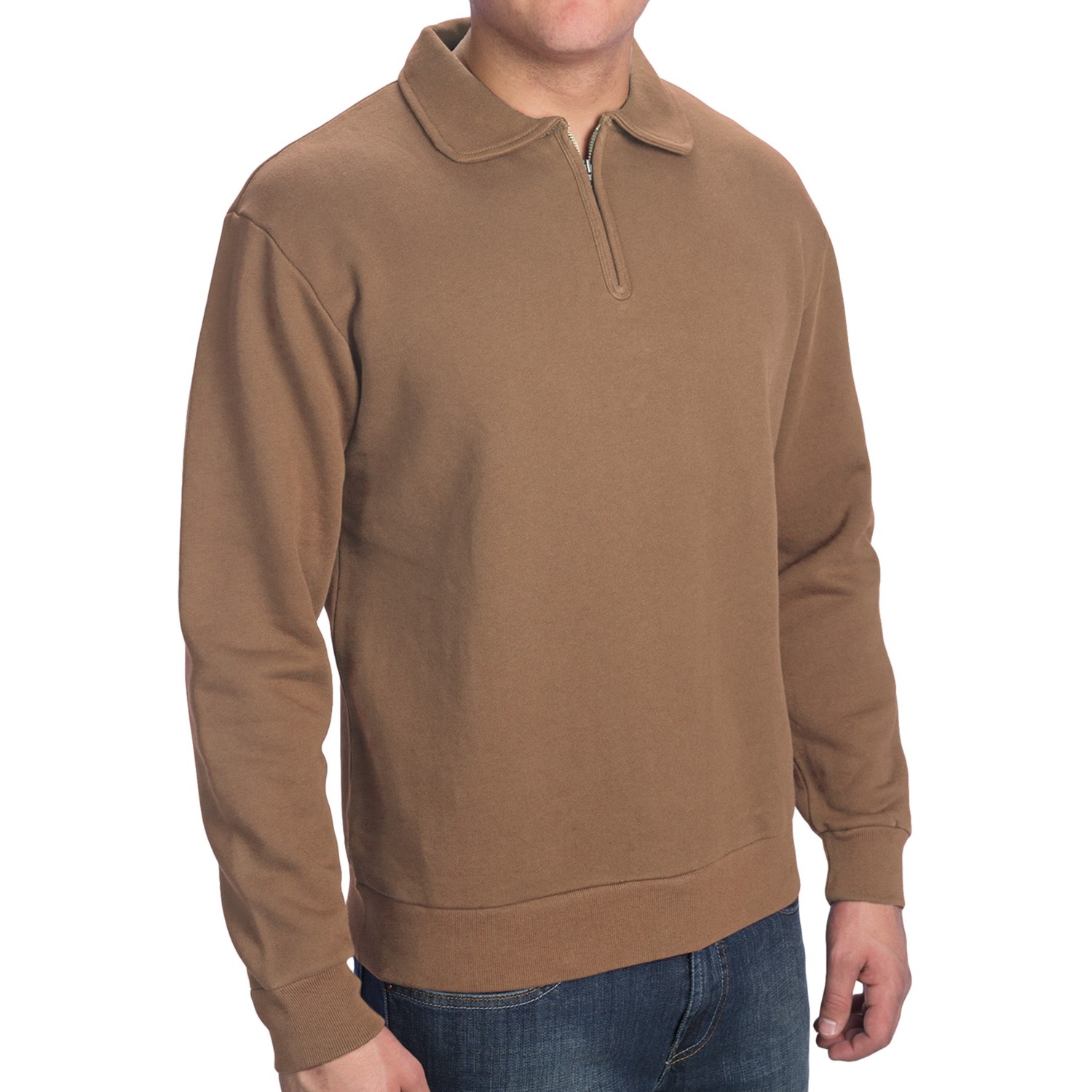 pendleton-alberta-fleece-pullover-zip-neck-long-sleeve-for-men-in-gold