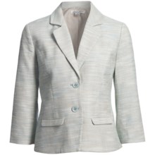 Pendleton Angela Cotton-Linen Jacket - 3/4 Sleeve (For Plus Size Women) in Poolside - Closeouts