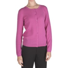 Pendleton Cable-Knit Cardigan Sweater - 14-Gauge Merino Wool (For Women) in Pretty Pink - Closeouts