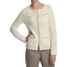 Pendleton Cafe Chic Cardigan Sweater - Cotton-Linen (For Women) in Ivory/Oxford Tan - Closeouts