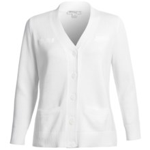 Pendleton Coventry Cardigan Sweater - Cotton (For Plus Size Women) in White - Closeouts