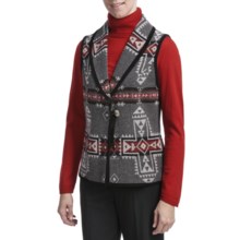 Pendleton Crossroads Riata Wool Vest - Suede Trim (For Women) in Grey Mix - Closeouts