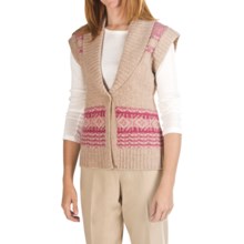 Pendleton Fair Isle Lambswool Cardigan Sweater - Sleeveless (For Women) in Light Cameo - Closeouts