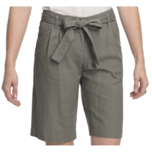 Pendleton Summer Day Linen-Rich Shorts - Pleats (For Women) in Cafe Grey - Closeouts