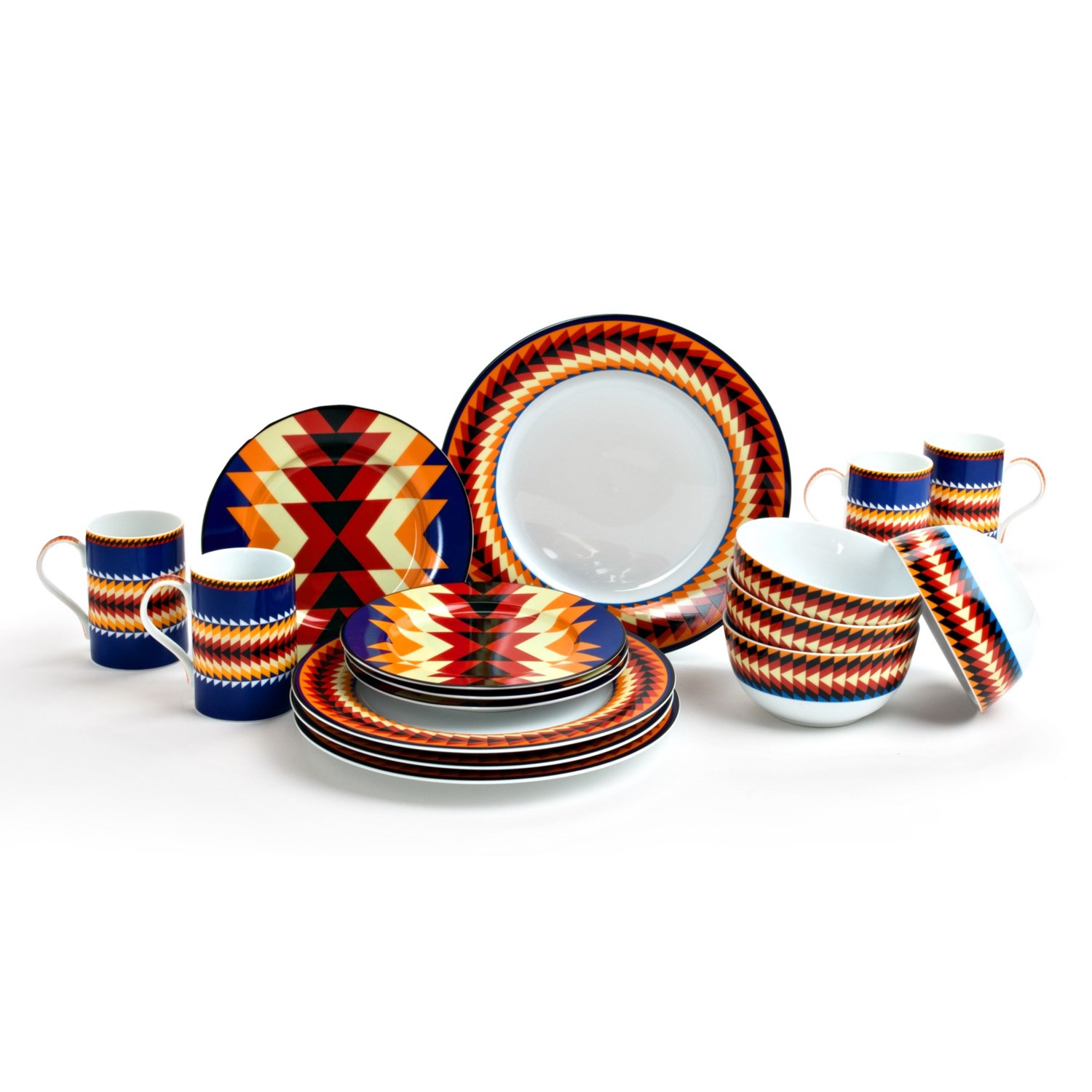 Pendleton Suwanee Stripe Porcelain Dinner Plates Set of 4 9683H