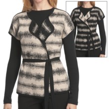 Pendleton Turn Around Cardigan Sweater - Reversible, Short Sleeve (For Women) in Black/Oxford Tan - Closeouts