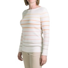 Pendleton Zuma Stripe Pullover Sweater - Cotton, Boat Neck (For Women) in Ivory Multi - Closeouts