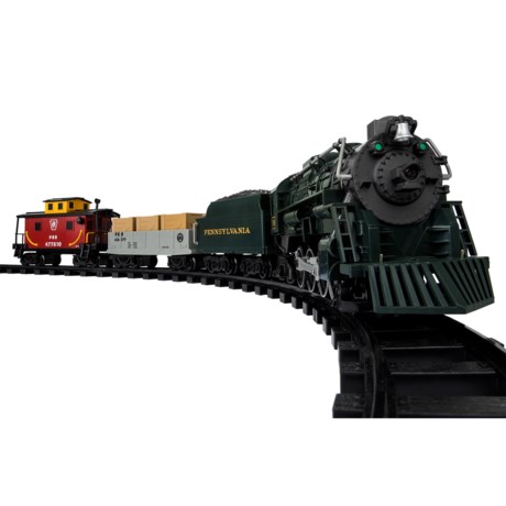 CLOSEOUTS. For train and model train enthusiasts young and old, Lioneland#39;s Pennsylvania Flyer Freight Train Ready-to-Play set offers a life-like recreation of the Pennsylvania Flyer steam engine and train cars. Available Colors: SEE PHOTO.