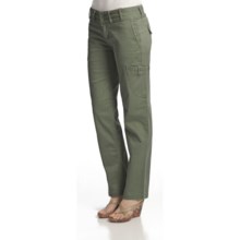 Per Se Side Pocket Pants - Stretch Cotton Twill, Straight Leg (For Women) in Olive - Closeouts