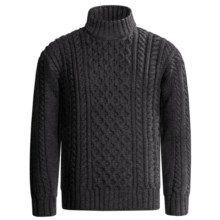 Peregrine by J.G. Glover Aran Cable Sweater - Merino Wool (For Men) in Charcoal - Closeouts