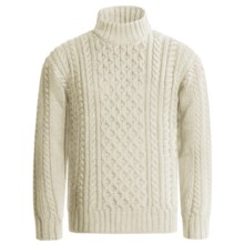 Peregrine by J.G. Glover Aran Cable Sweater - Merino Wool (For Men) in Ecru - Closeouts