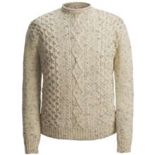 Peregrine by J.G. Glover Aran-Knit Sweater - British Wool (For Men) in Ecru Nep - Closeouts
