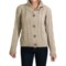 Peregrine by J.G. Glover Aran Peruvian Merino Wool Turtleneck Cardigan Sweater (For Women) in Beige