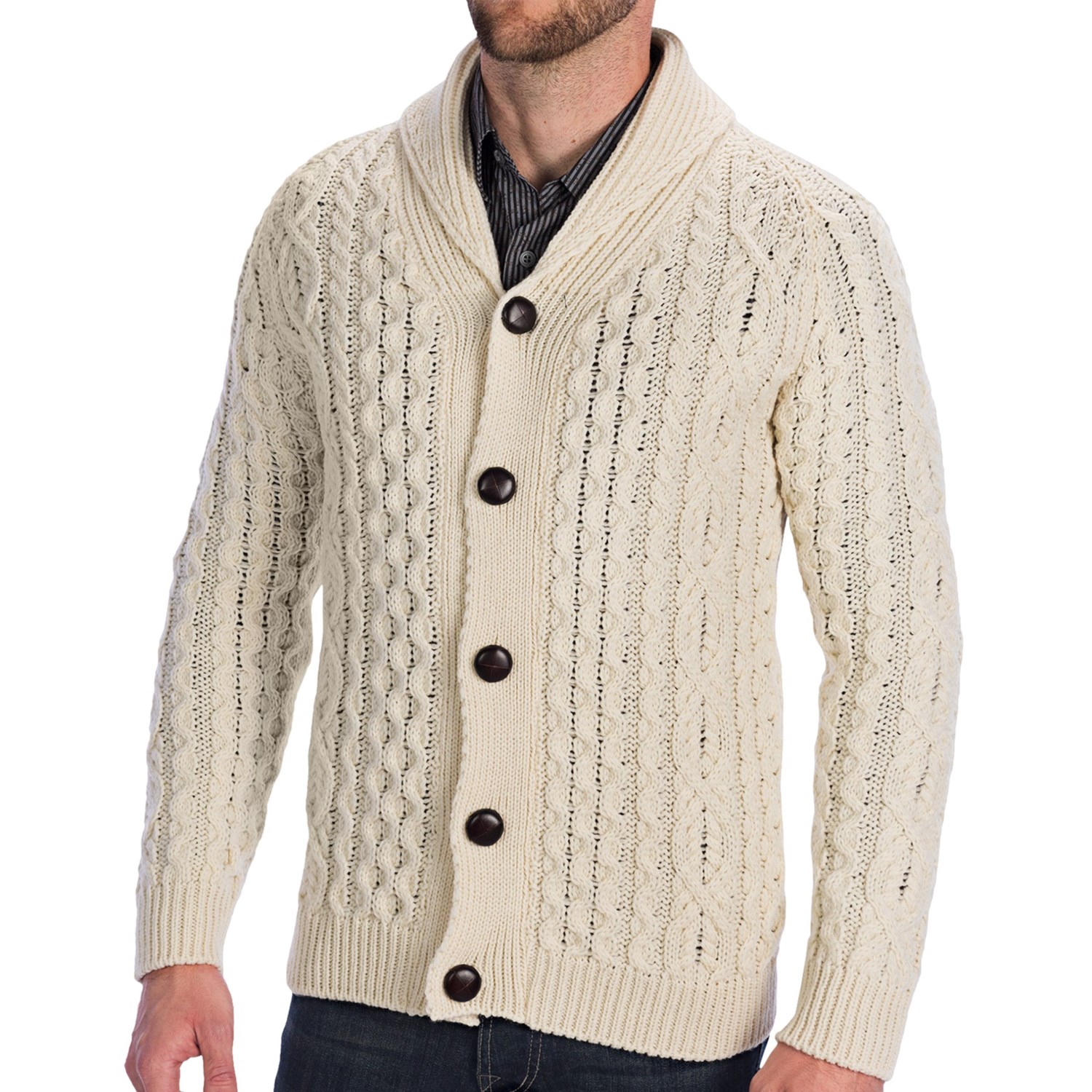 Mens Wool Cardigan Sweater Sale - Gray Cardigan Sweater