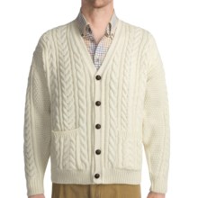 Peregrine by J.G. Glover Cardigan Sweater - Fine Wool (For Men) in Ecru - Closeouts