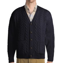 Peregrine by J.G. Glover Cardigan Sweater - Fine Wool (For Men) in Navy - Closeouts