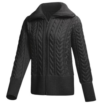 Peregrine by J.G. Glover Cardigan Sweater - Peruvian Merino Wool (For Women) in Charcoal