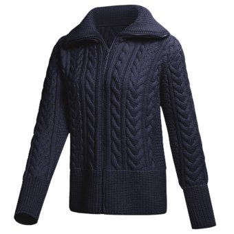 Peregrine by J.G. Glover Cardigan Sweater - Peruvian Merino Wool (For Women) in Navy