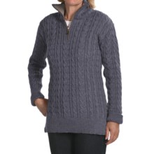 Peregrine by J.G. Glover Cardigan Sweater - Peruvian Merino Wool, Zip Neck (For Women) in Denim - Closeouts