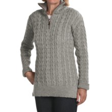 Peregrine by J.G. Glover Cardigan Sweater - Peruvian Merino Wool, Zip Neck (For Women) in Light Grey - Closeouts