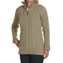 Peregrine by J.G. Glover Cardigan Sweater - Peruvian Merino Wool, Zip Neck (For Women) in Taupe - Closeouts