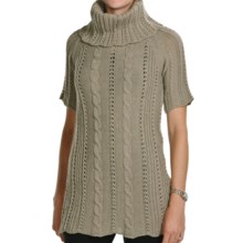 Peregrine by J.G. Glover Fancy Cable Sweater - Merino Wool, Cowl Neck (For Women) in Taupe - Closeouts
