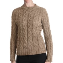 Peregrine by J.G. Glover Merino Wool Sweater - Cable Crew (For Women) in Beige - Closeouts