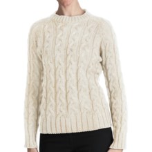 Peregrine by J.G. Glover Merino Wool Sweater - Cable Crew (For Women) in Ecru - Closeouts