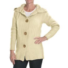 Peregrine by J.G. Glover Moss Stitch Cardigan Sweater - Merino Wool (For Women) in Ecru - Closeouts