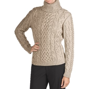 Peregrine by J.G. Glover Turtleneck Sweater - Peruvian Merino Wool (For Women) in Beige