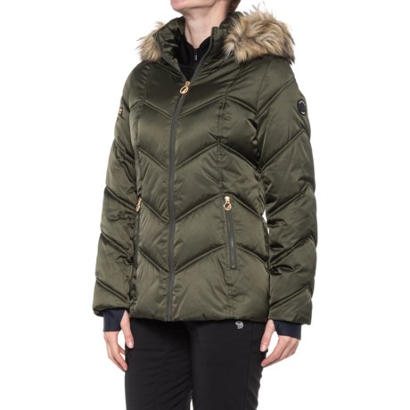 Nautica Petal Faux Fur Puffer Jacket - Insulated (For Women) - MILITARY GREEN (2XS )