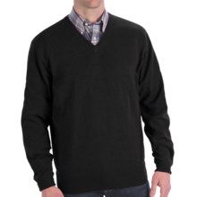 Peter Millar Cashmere Sweater - V-Neck (For Men and Tall Men) in Black - Closeouts