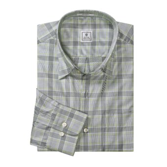 Peter Millar Classic Plaid Shirt - Long Sleeve (For Men) in Black