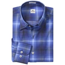 Peter Millar Grid Check Shirt - Long Sleeve (For Men) in Navy - Closeouts