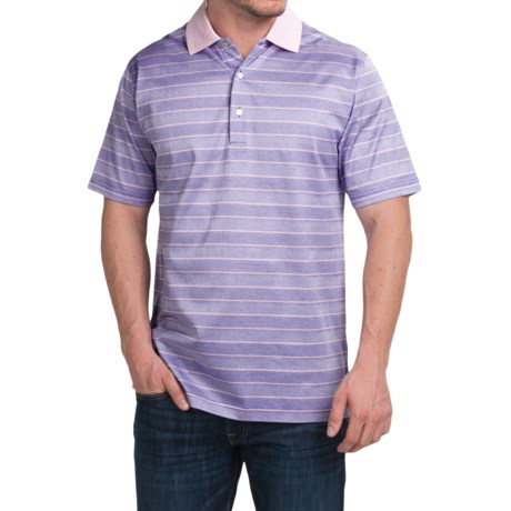 Peter Millar Harvey Cotton Lisle Polo Shirt Parade Stripe, Short Sleeve (For Men)