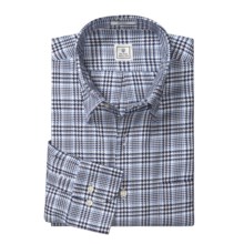 Peter Millar Houndstooth Plaid Shirt - Long Sleeve (For Men) in Navy - Closeouts