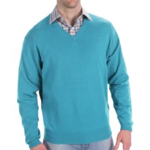 Peter Millar Italian Merino Wool Sweater - V-Neck (For Men) in Brz - Closeouts