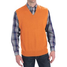 Peter Millar Italian Merino Wool Sweater Vest - V-Neck (For Men) in Habanero - Closeouts