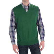 Peter Millar Italian Merino Wool Sweater Vest - V-Neck (For Men) in Jun - Closeouts