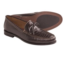 Peter Millar Laddie Tie Moccasins - Croc-Textured Leather (For Men) in Brown - Closeouts