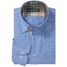 PETER MILLAR Marco Herringbone Shirt - Long Sleeve (For Men) in Blue - Closeouts