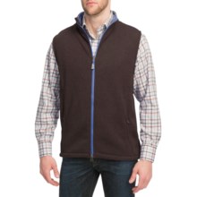 Peter Millar Melbourne Sweater Vest - Full Zip, Fleece (For Men) in Espresso - Closeouts