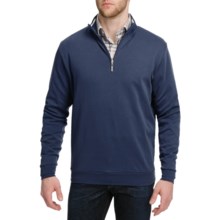 Peter Millar Satin-Washed Sweater - Pima Cotton, Zip Neck (For Men) in Navy - Closeouts