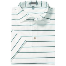 Peter Millar Summer Comfort Signature Stripe Polo Shirt - Short Sleeve (For Men) in White/Erin Green - Closeouts